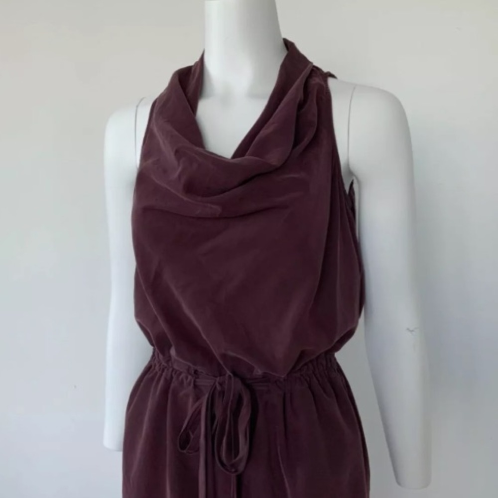 Purple cowl neck Rachel Roy faux suede dress